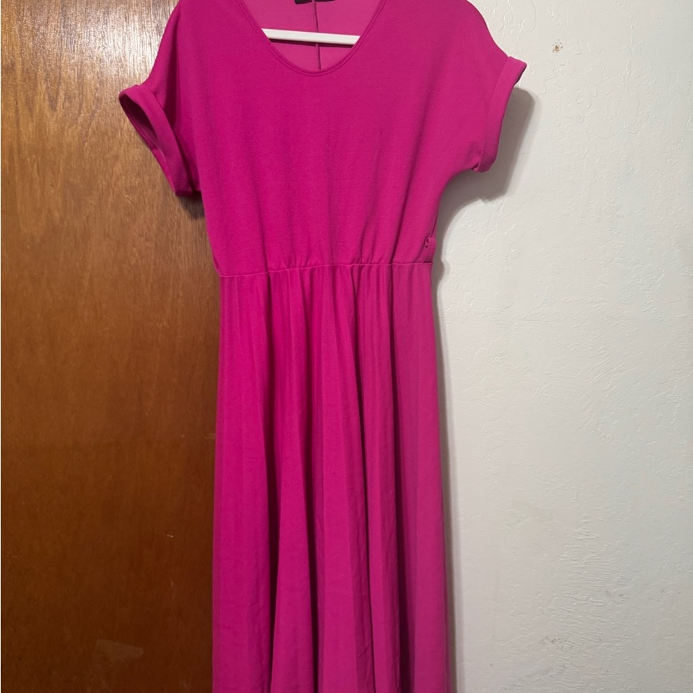 Vibrant Pink Midi Dress
